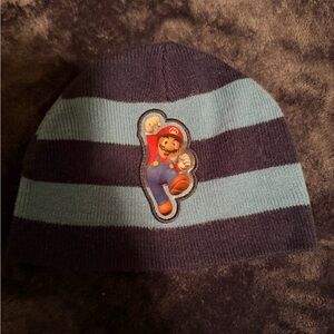 Children's Nintendo Mario Character Beanie - Navy and Light Blue